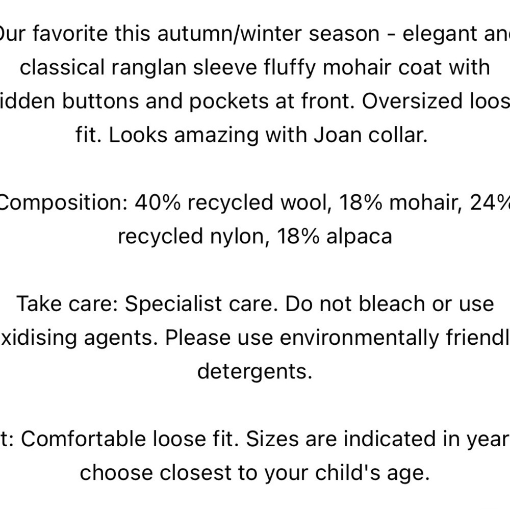 Bebe Kids' Beige Wool Mohair Coat By Luxury Brand Bebe Organic — image 4 of 5
